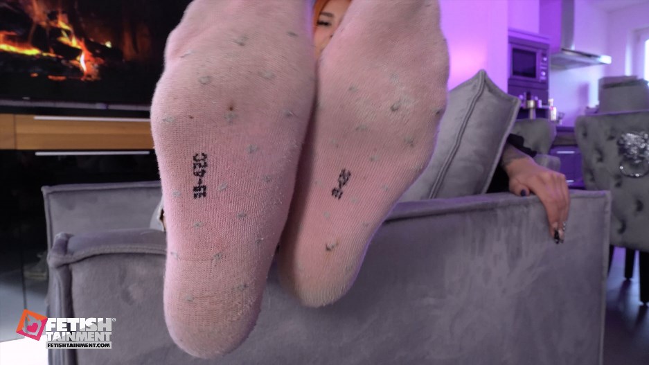 Princess Melody – Stinky dirty socks caked with foot sweat – lick them off